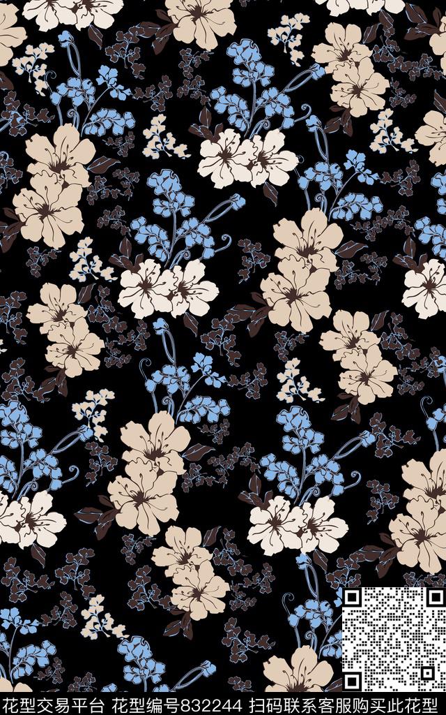 花卉小碎花传统传统印花华亿平台下载（图片编号: 832244） - 瓦栏（Walan）