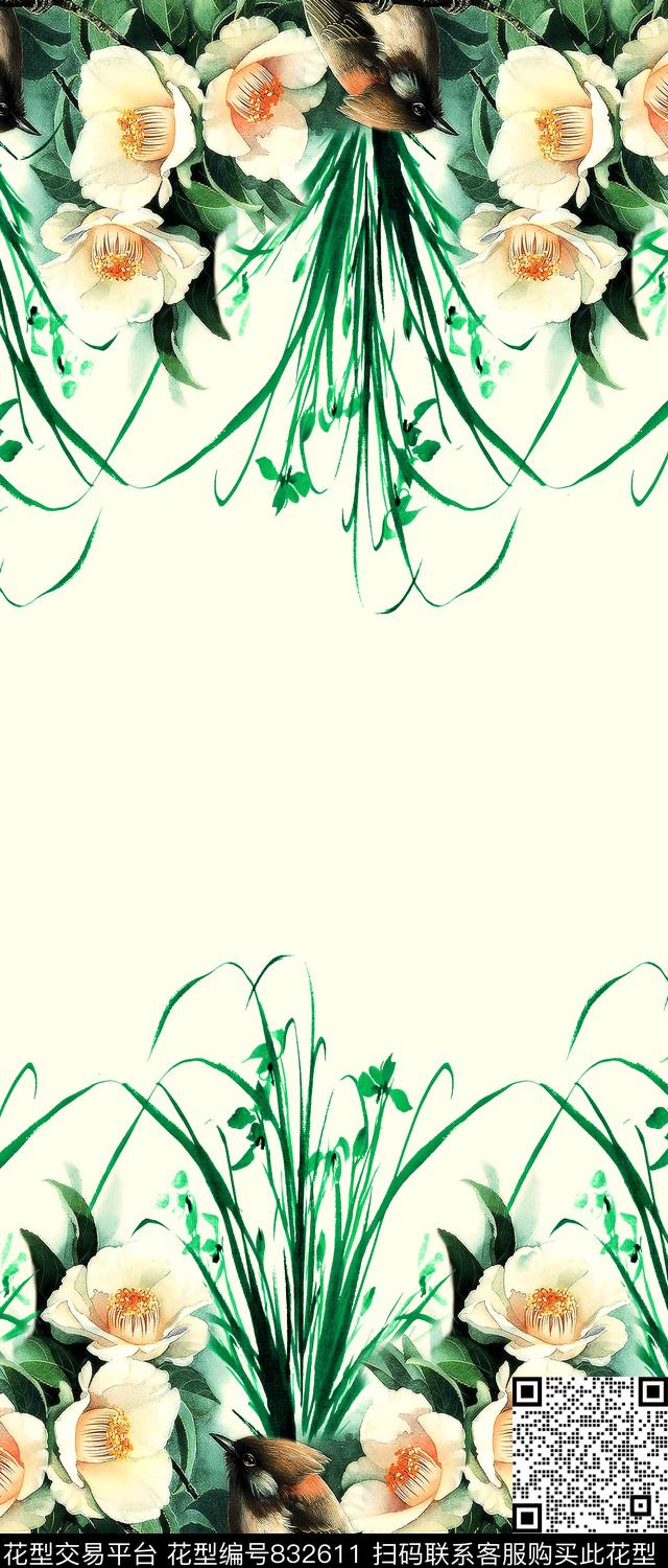 花鸟乱花大花数码印花华亿平台下载（图片编号: 832611） - 瓦栏（Walan）