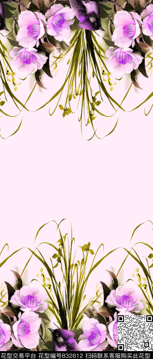 花鸟乱花大花数码印花华亿平台下载（图片编号: 832612） - 瓦栏（Walan）