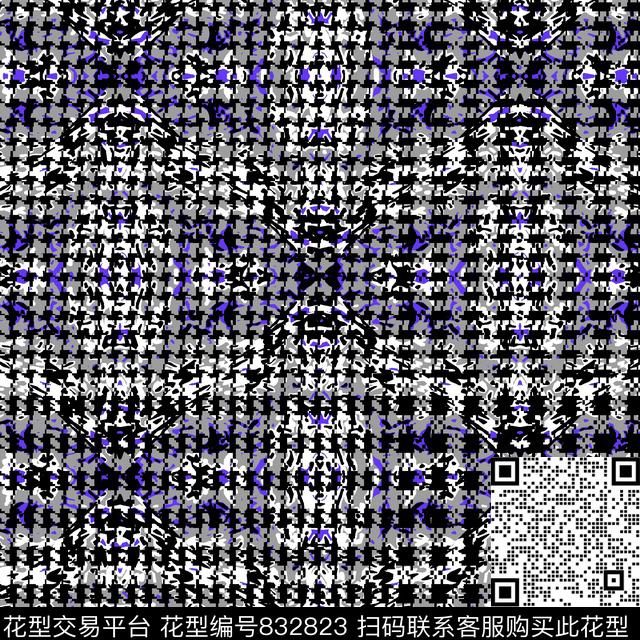 菱形不规则几何解构传统印花华亿平台下载（图片编号: 832823） - 瓦栏（Walan）