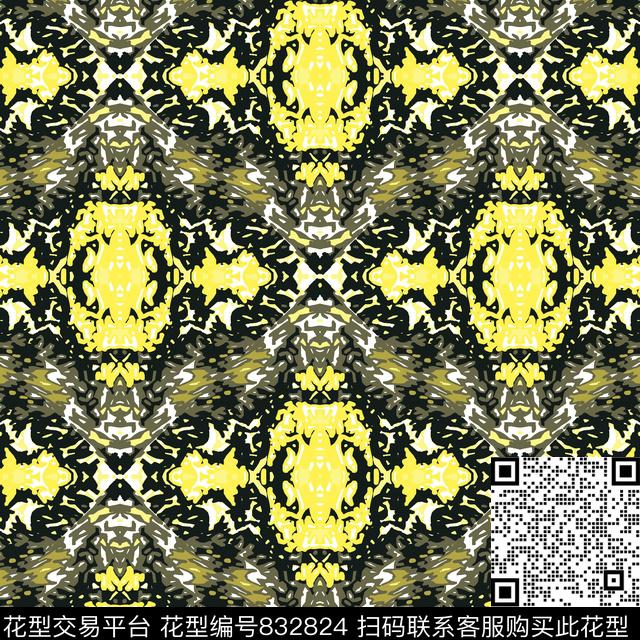 菱形不规则几何解构传统印花华亿平台下载（图片编号: 832824） - 瓦栏（Walan）