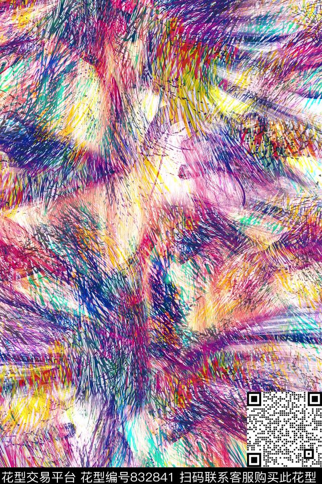 艺术肌理手绘数码印花华亿平台下载（图片编号: 832841） - 瓦栏（Walan）