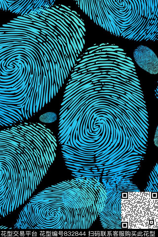 指纹色彩手数码印花华亿平台下载（图片编号: 832844） - 瓦栏（Walan）