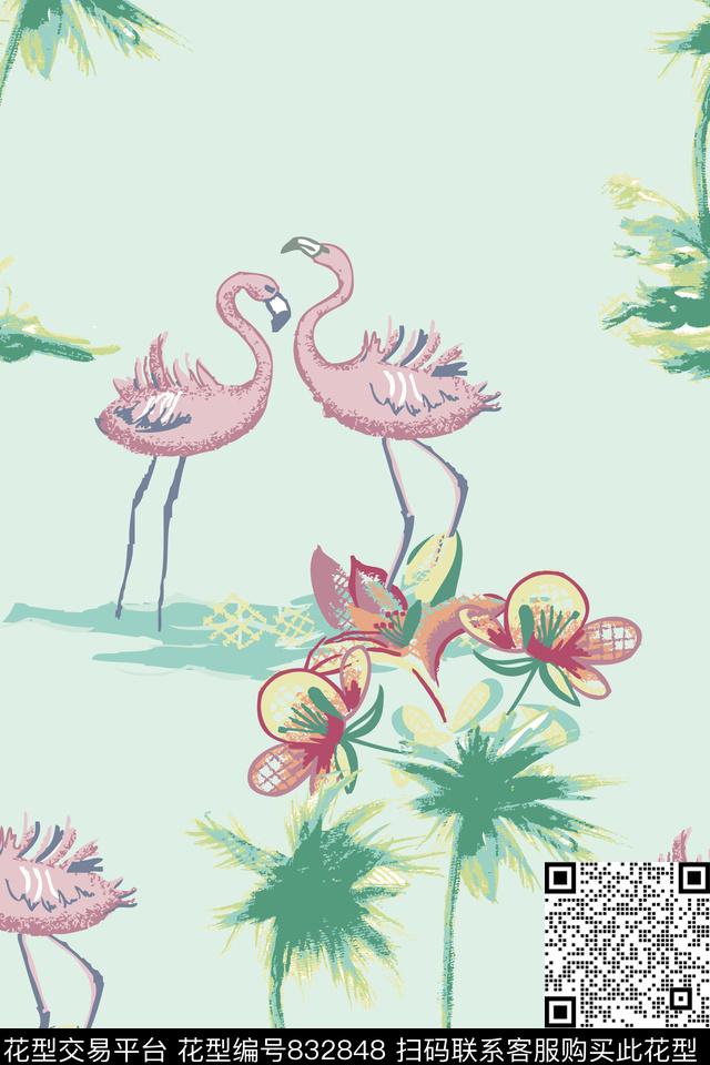 花朵花卉棕榈传统印花华亿平台下载（图片编号: 832848） - 瓦栏（Walan）