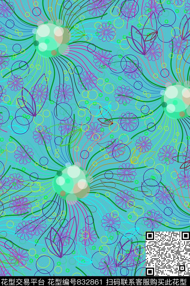 大花花瓣花卉传统印花华亿平台下载（图片编号: 832861） - 瓦栏（Walan）