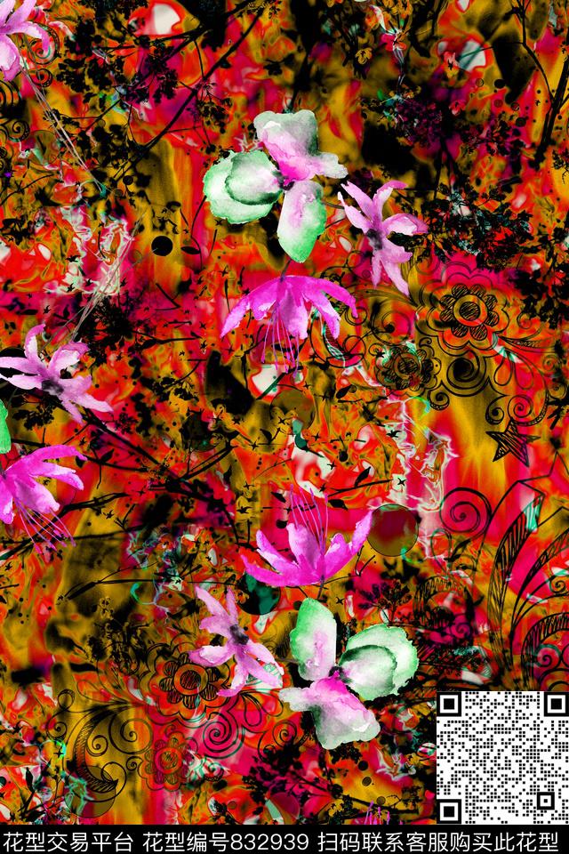 小碎花花卉清爽数码印花华亿平台下载（图片编号: 832939） - 瓦栏（Walan）