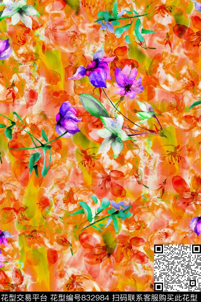 花卉清爽小碎花数码印花华亿平台下载（图片编号: 832984） - 瓦栏（Walan）