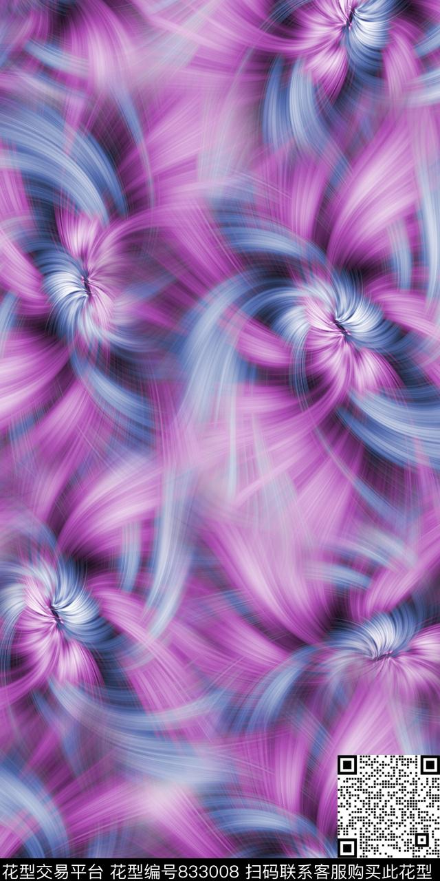 乱花抽象满版花数码印花华亿平台下载（图片编号: 833008） - 瓦栏（Walan）