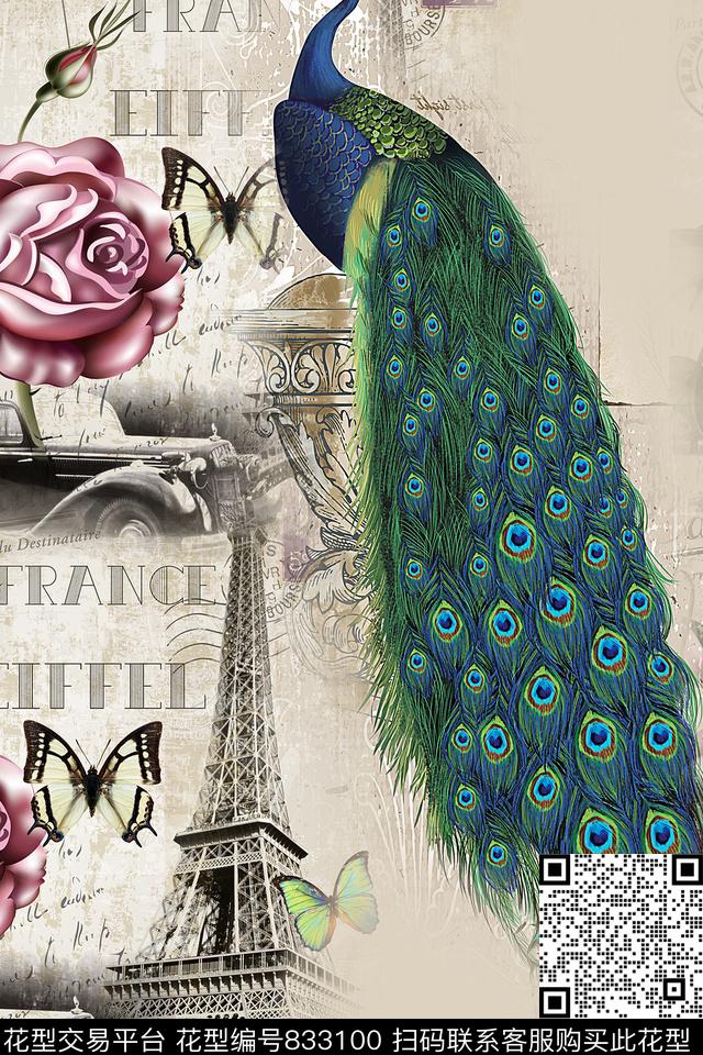花鸟花卉趣味数码印花华亿平台下载（图片编号: 833100） - 瓦栏（Walan）