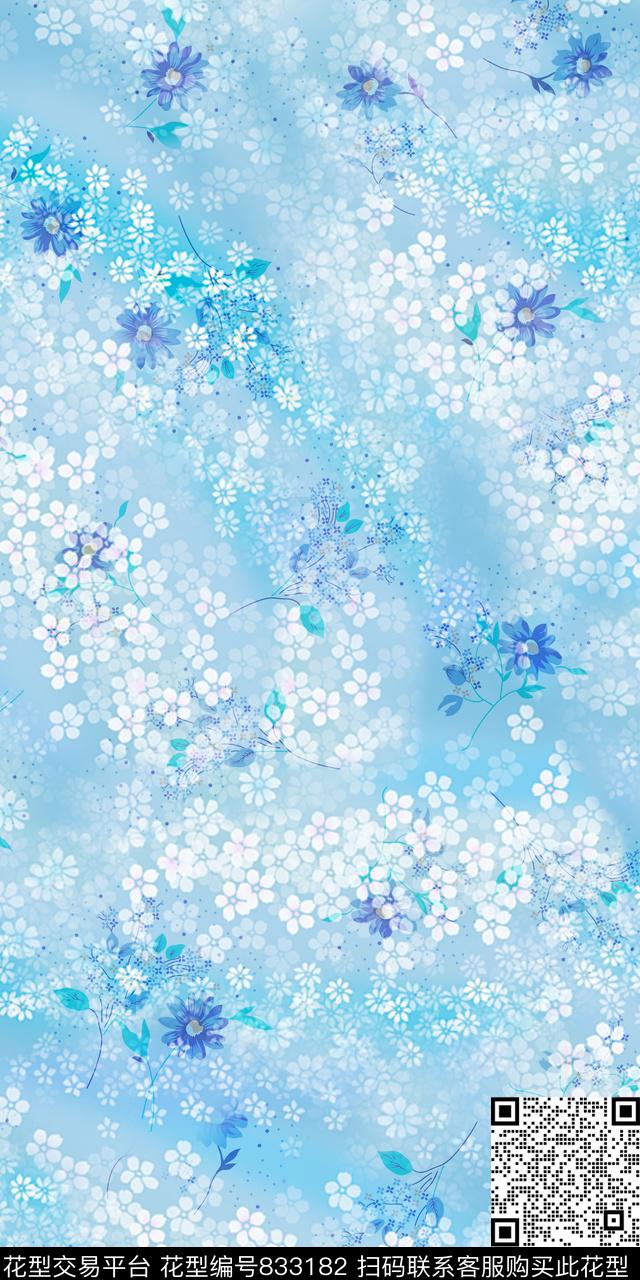 小碎花花卉小清新数码印花华亿平台下载（图片编号: 833182） - 瓦栏（Walan）