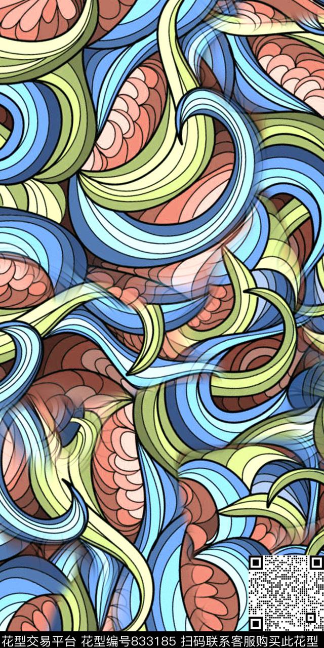 趣味数码抽象数码印花华亿平台下载（图片编号: 833185） - 瓦栏（Walan）