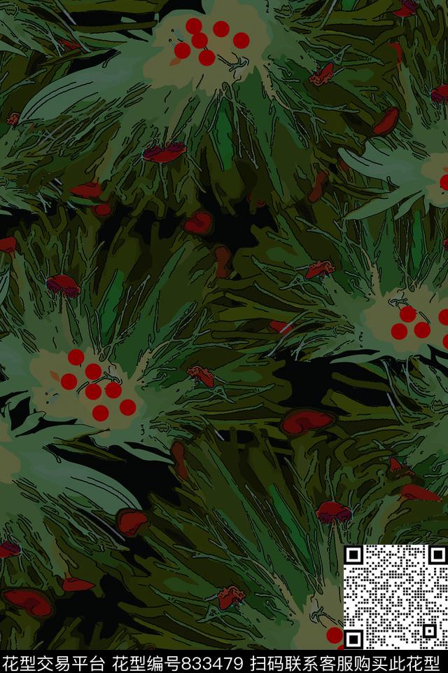 吊兰花蕊茂密数码印花华亿平台下载（图片编号: 833479） - 瓦栏（Walan）