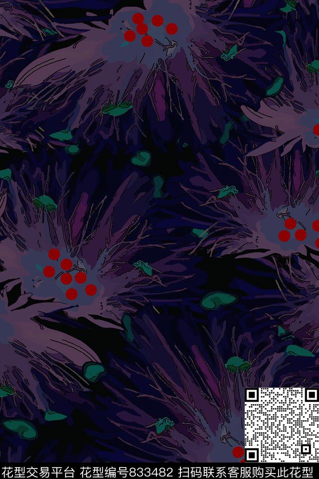 吊兰花蕊茂密数码印花华亿平台下载（图片编号: 833482） - 瓦栏（Walan）