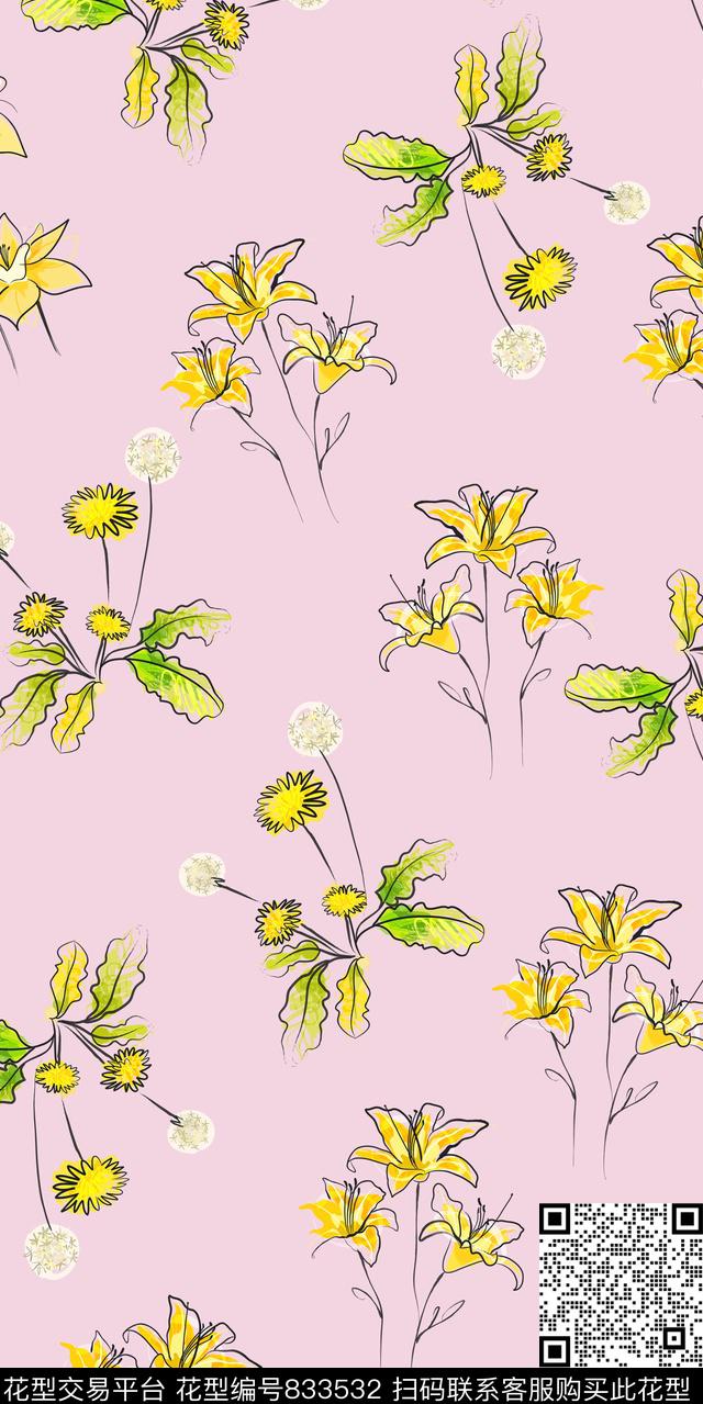 雏菊小碎花乱花数码印花华亿平台下载（图片编号: 833532） - 瓦栏（Walan）