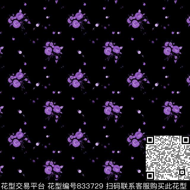 手绘花卉小碎花数码印花华亿平台下载（图片编号: 833729） - 瓦栏（Walan）