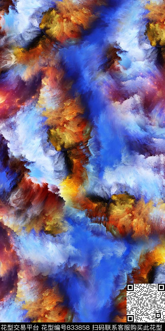 抽象纹路数码印花数码印花华亿平台下载（图片编号: 833858） - 瓦栏（Walan）