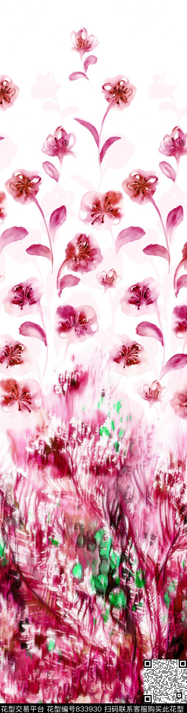 大花花卉花朵传统印花华亿平台下载（图片编号: 833930） - 瓦栏（Walan）