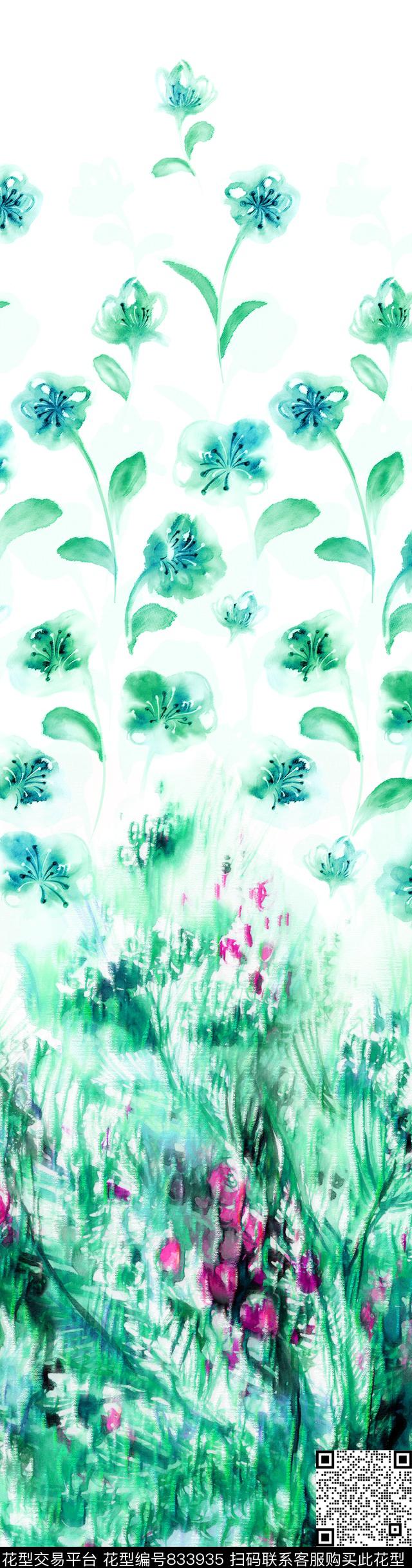 大花花卉花朵传统印花华亿平台下载（图片编号: 833935） - 瓦栏（Walan）