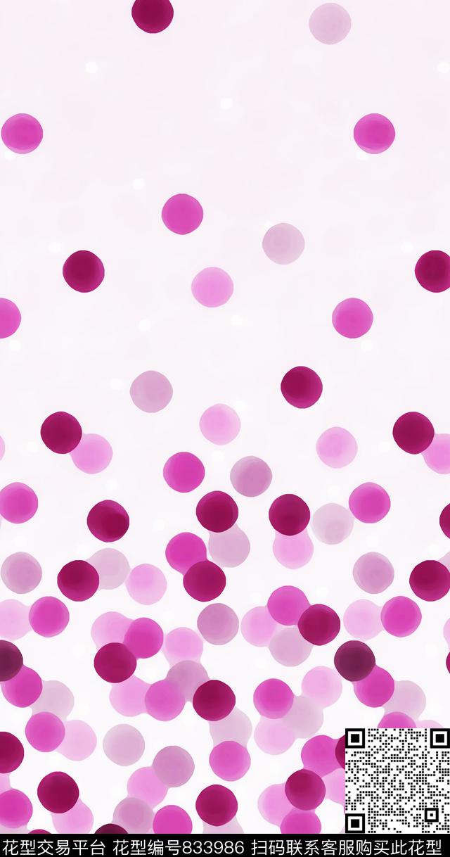 圆形波点几何传统印花华亿平台下载（图片编号: 833986） - 瓦栏（Walan）