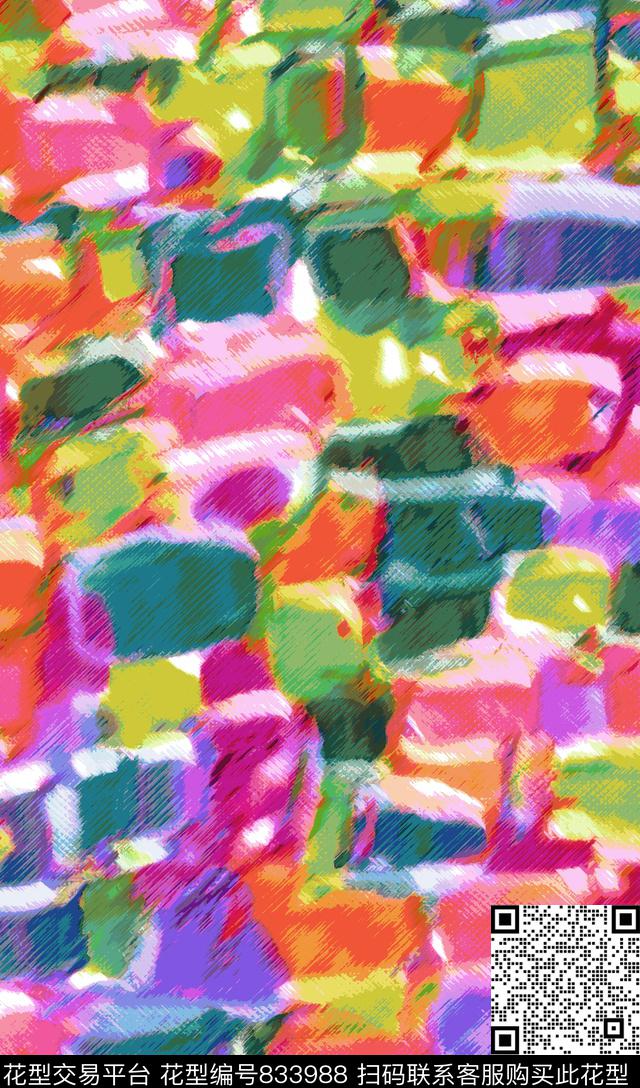 写意笔刷手绘传统印花华亿平台下载（图片编号: 833988） - 瓦栏（Walan）