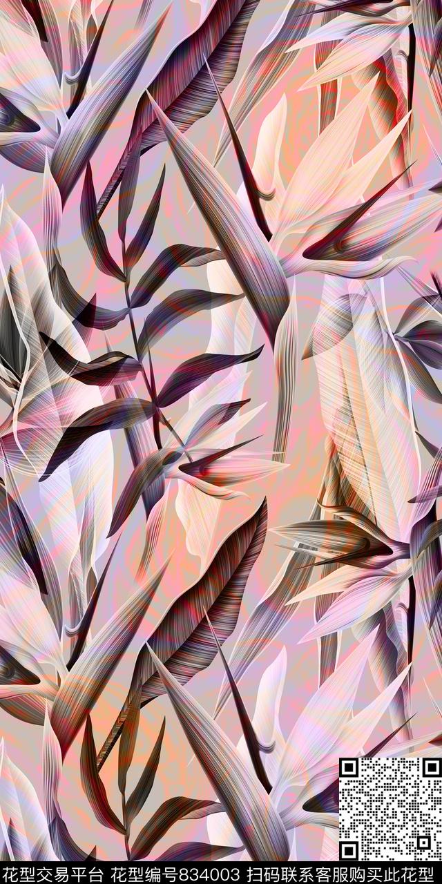 分形乱花数码数码印花华亿平台下载（图片编号: 834003） - 瓦栏（Walan）