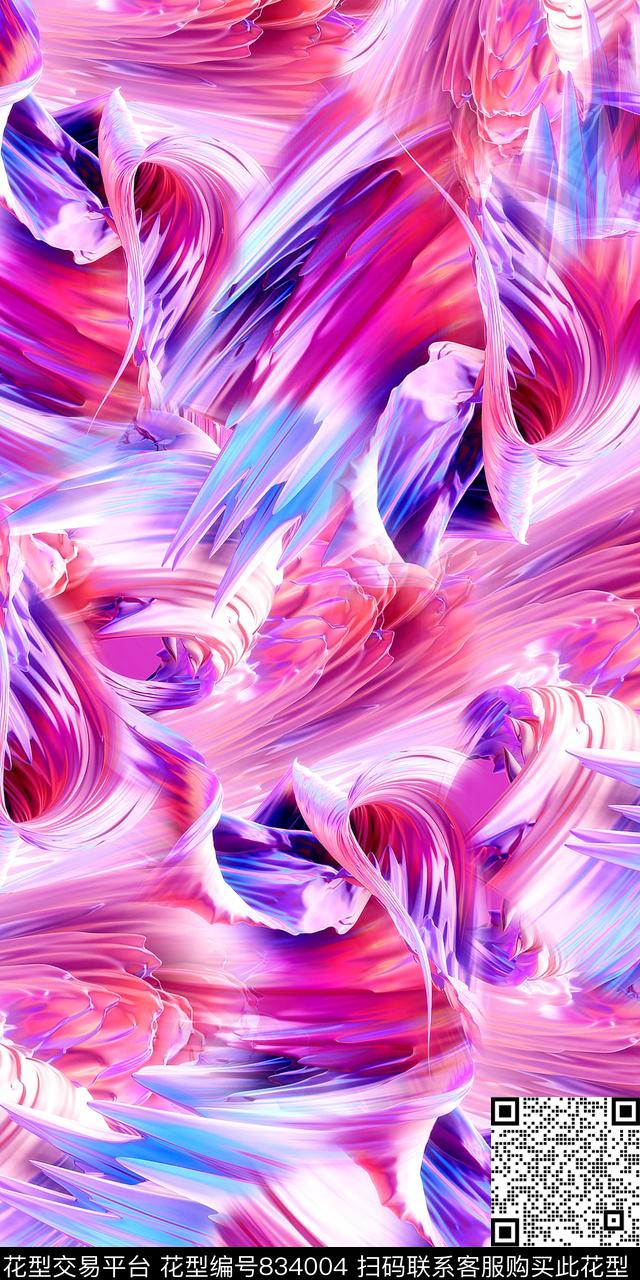 分形乱花数码数码印花华亿平台下载（图片编号: 834004） - 瓦栏（Walan）