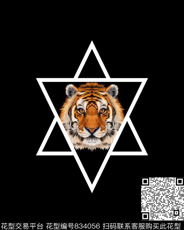 虎头老虎动物数码印花华亿平台下载（图片编号: 834056） - 瓦栏（Walan）