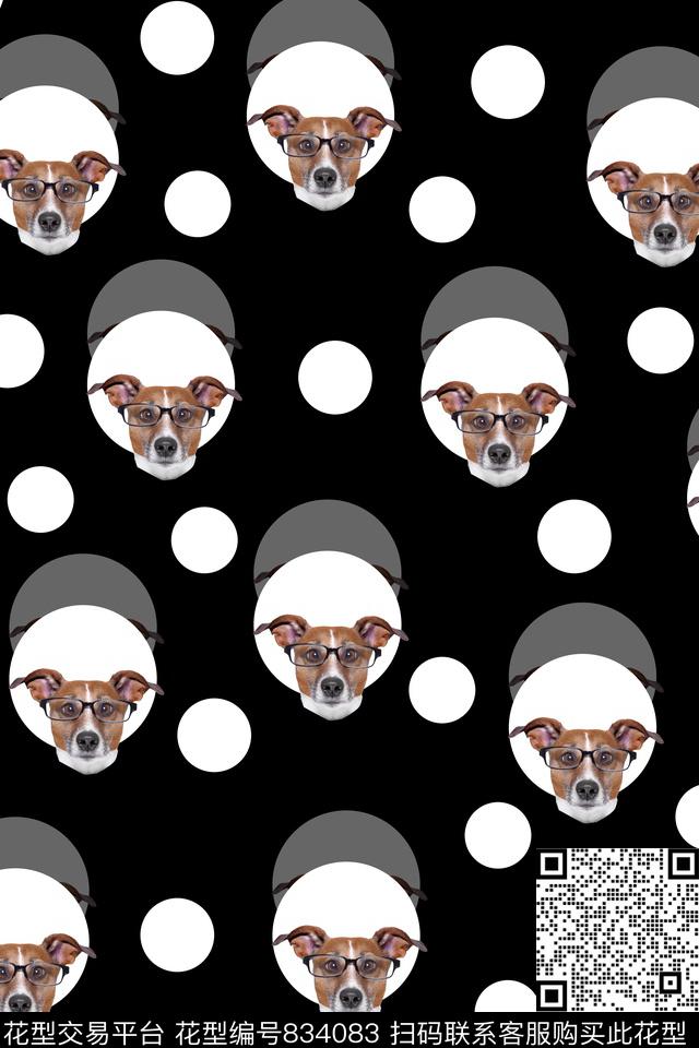 动物狗小图案数码印花华亿平台下载（图片编号: 834083） - 瓦栏（Walan）