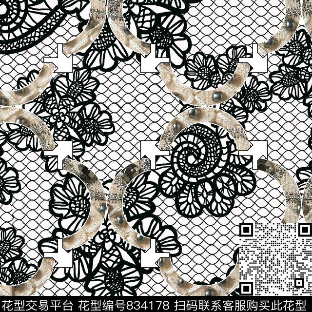 蕾丝肌理女装数码印花华亿平台下载（图片编号: 834178） - 瓦栏（Walan）