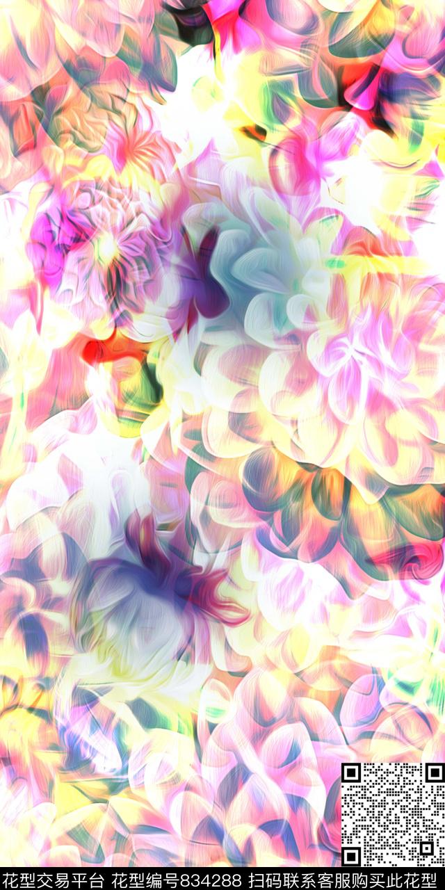 乱花花卉数码数码印花华亿平台下载（图片编号: 834288） - 瓦栏（Walan）