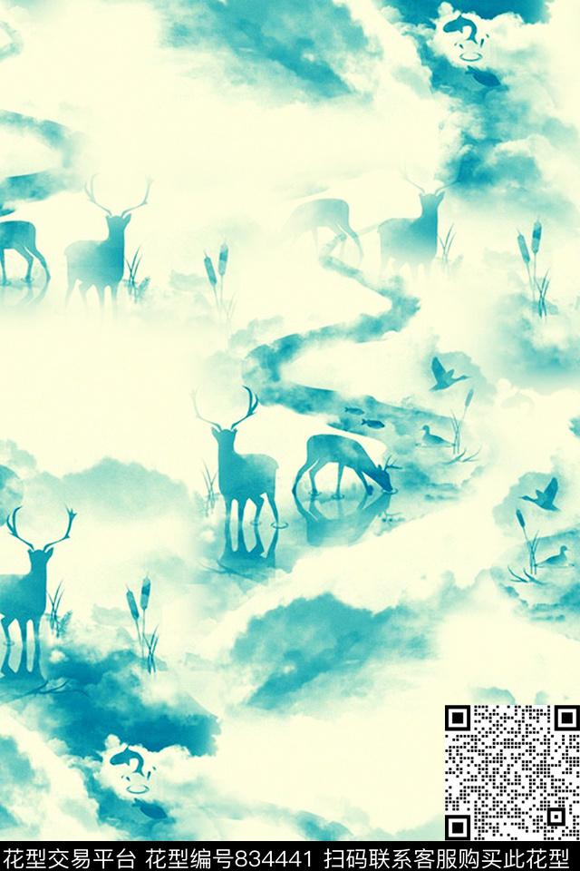 中国风风景休闲传统印花华亿平台下载（图片编号: 834441） - 瓦栏（Walan）