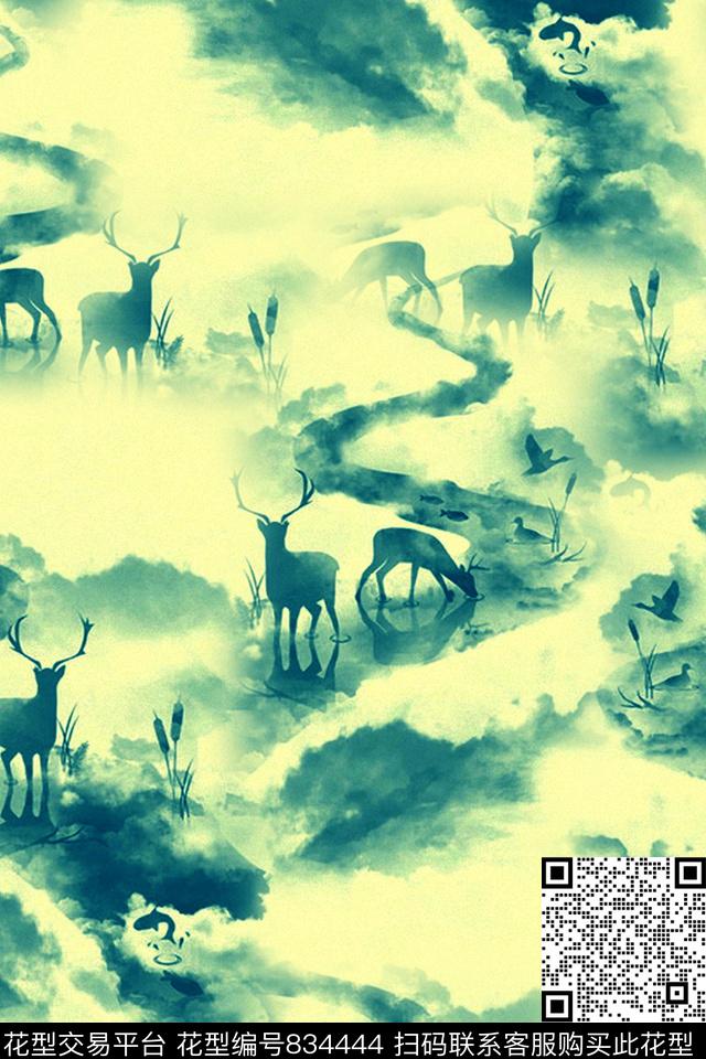 中国风风景休闲传统印花华亿平台下载（图片编号: 834444） - 瓦栏（Walan）