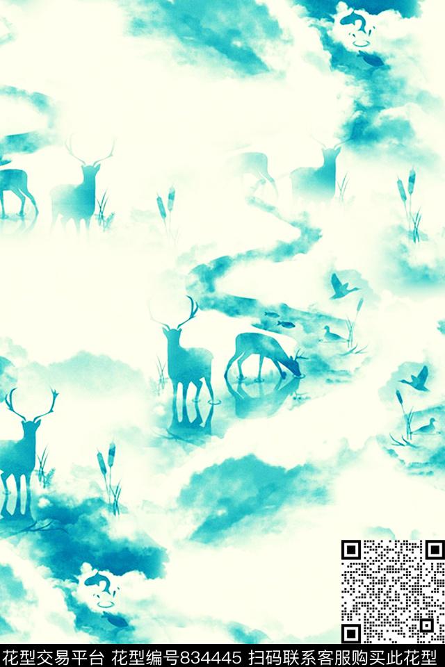 中国风风景休闲传统印花华亿平台下载（图片编号: 834445） - 瓦栏（Walan）