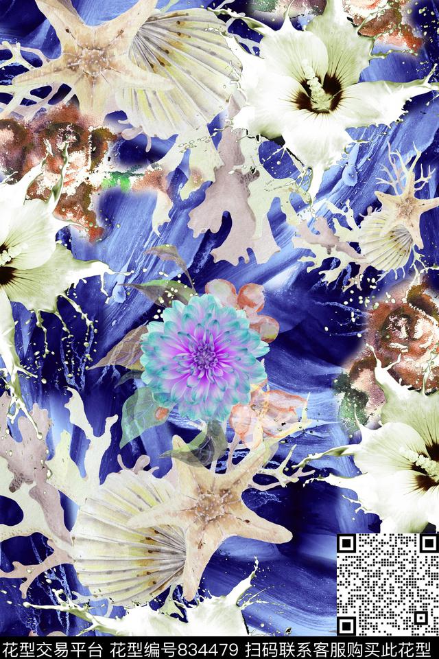 肌理花清爽数码印花华亿平台下载（图片编号: 834479） - 瓦栏（Walan）