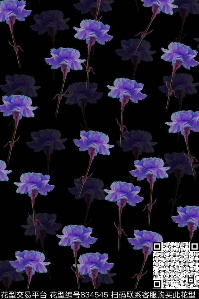 花卉玫瑰花朵数码印花华亿平台下载（图片编号: 834545） - 瓦栏（Walan）