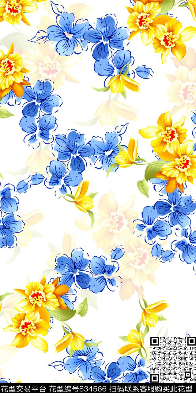 小碎花小清新花卉数码印花华亿平台下载（图片编号: 834566） - 瓦栏（Walan）