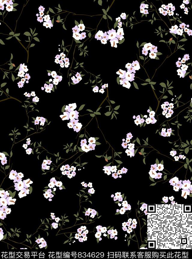 时尚女装碎花花卉传统印花华亿平台下载（图片编号: 834629） - 瓦栏（Walan）