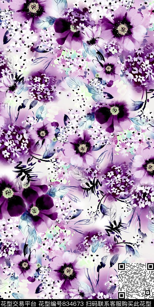 小碎花乱花花朵数码印花华亿平台下载（图片编号: 834673） - 瓦栏（Walan）