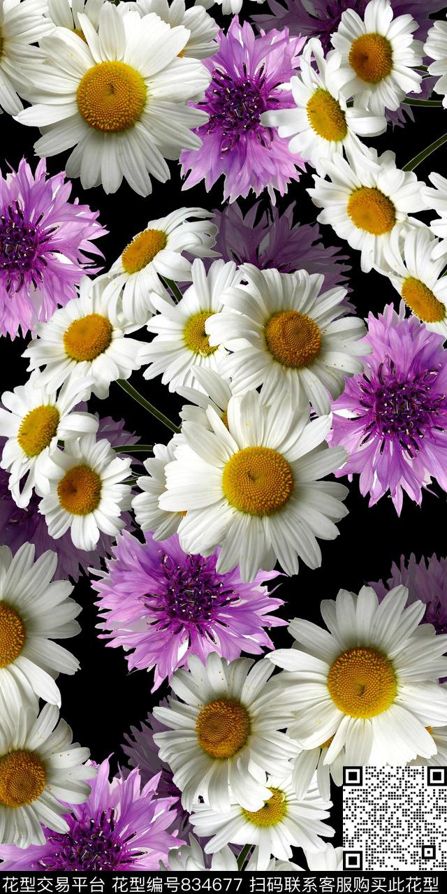 乱花花朵鲜花数码印花华亿平台下载（图片编号: 834677） - 瓦栏（Walan）