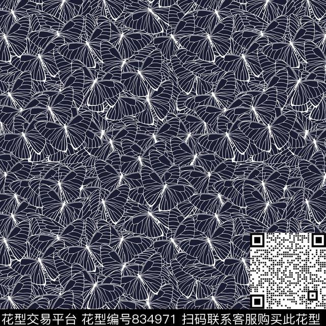 女装昆虫蝴蝶传统印花华亿平台下载（图片编号: 834971） - 瓦栏（Walan）