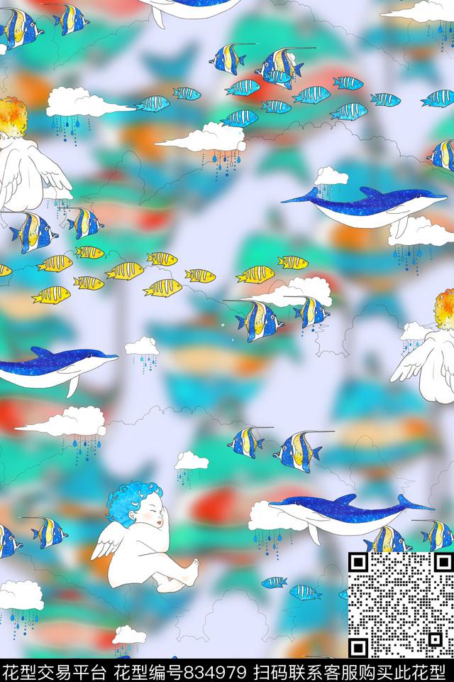 卡通童装四方连续数码印花华亿平台下载（图片编号: 834979） - 瓦栏（Walan）