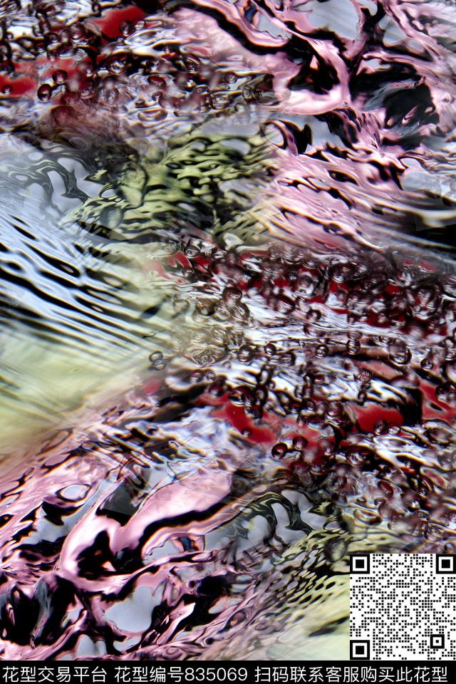 抽象几何炫彩数码印花华亿平台下载（图片编号: 835069） - 瓦栏（Walan）