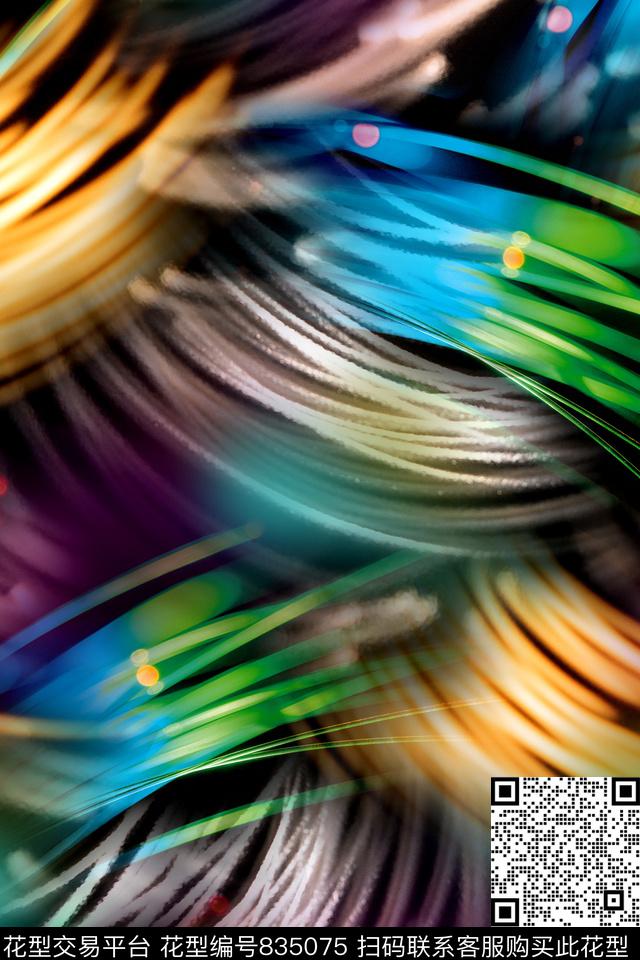 抽象几何炫彩数码印花华亿平台下载（图片编号: 835075） - 瓦栏（Walan）