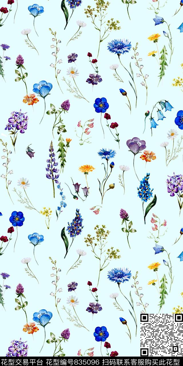 花朵花卉小碎花数码印花华亿平台下载（图片编号: 835096） - 瓦栏（Walan）