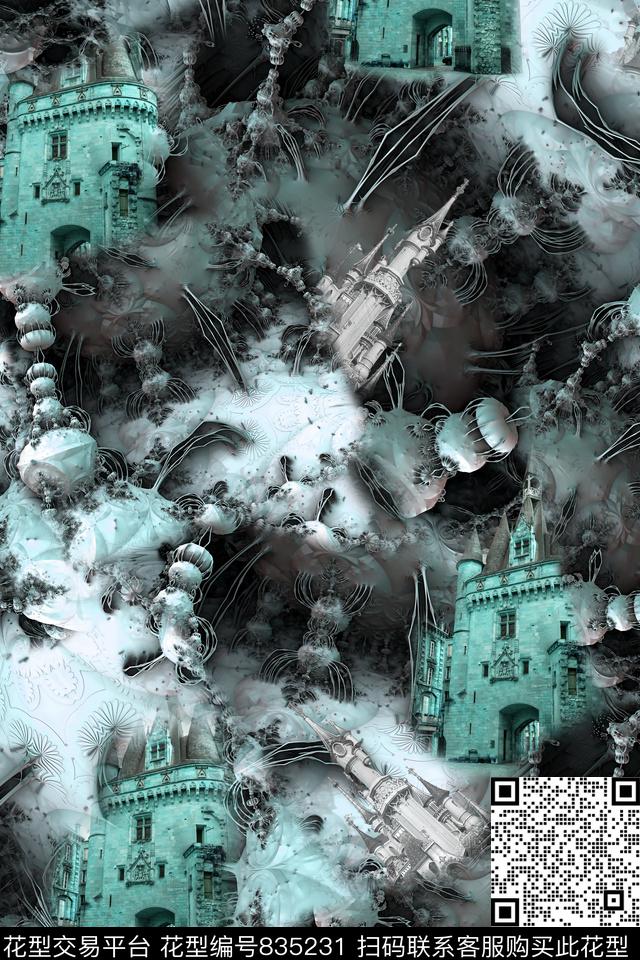 建筑肌理房子数码印花华亿平台下载（图片编号: 835231） - 瓦栏（Walan）