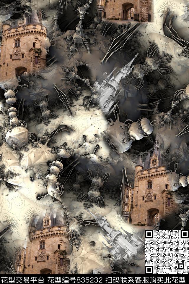 建筑肌理房子数码印花华亿平台下载（图片编号: 835232） - 瓦栏（Walan）