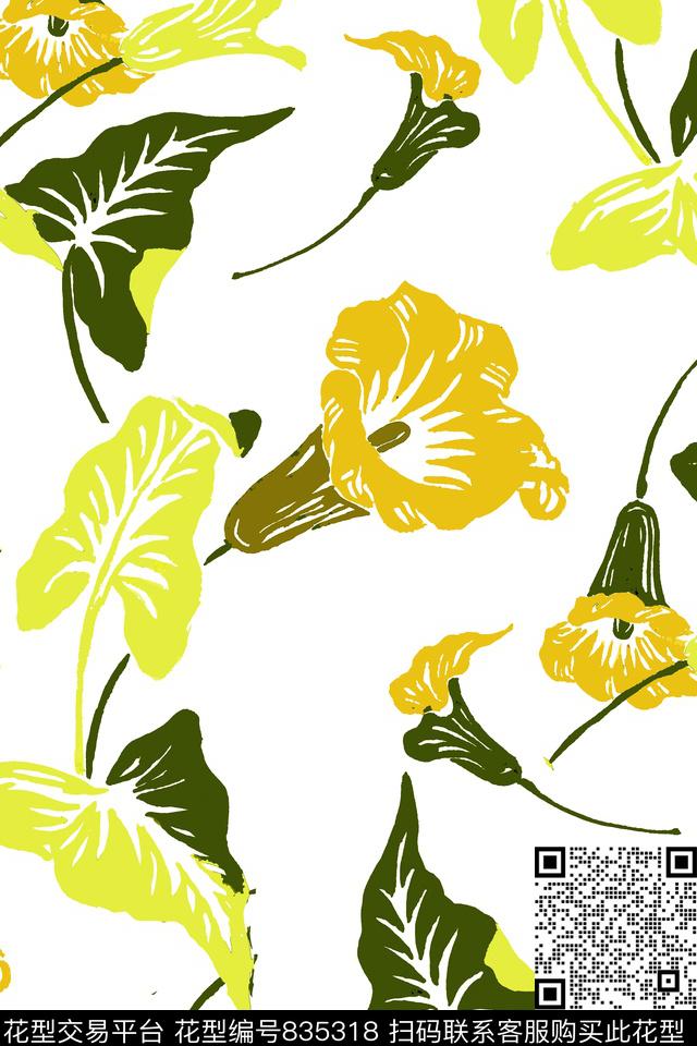 花瓣花朵花卉传统印花华亿平台下载（图片编号: 835318） - 瓦栏（Walan）