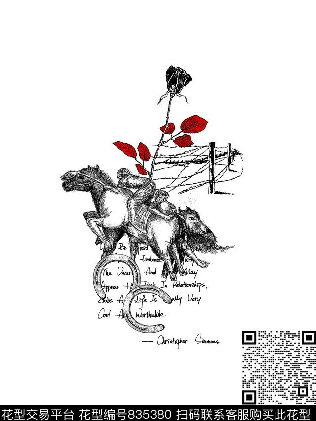 花卉围栏男装T恤华亿平台传统印花华亿平台下载（图片编号: 835380） - 瓦栏（Walan）