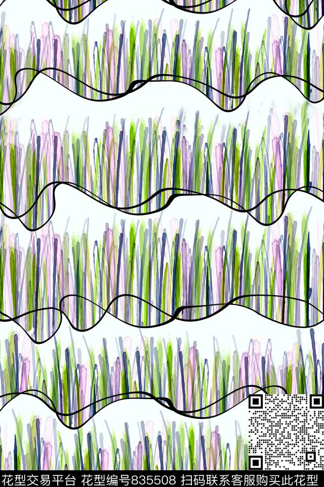 条子几何水彩条纹数码印花华亿平台下载（图片编号: 835508） - 瓦栏（Walan）