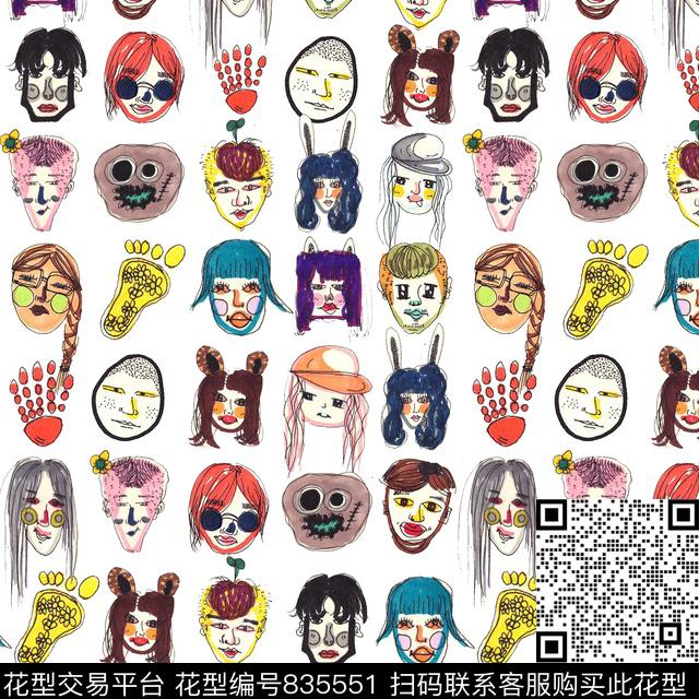 马克笔趣味水彩传统印花华亿平台下载（图片编号: 835551） - 瓦栏（Walan）